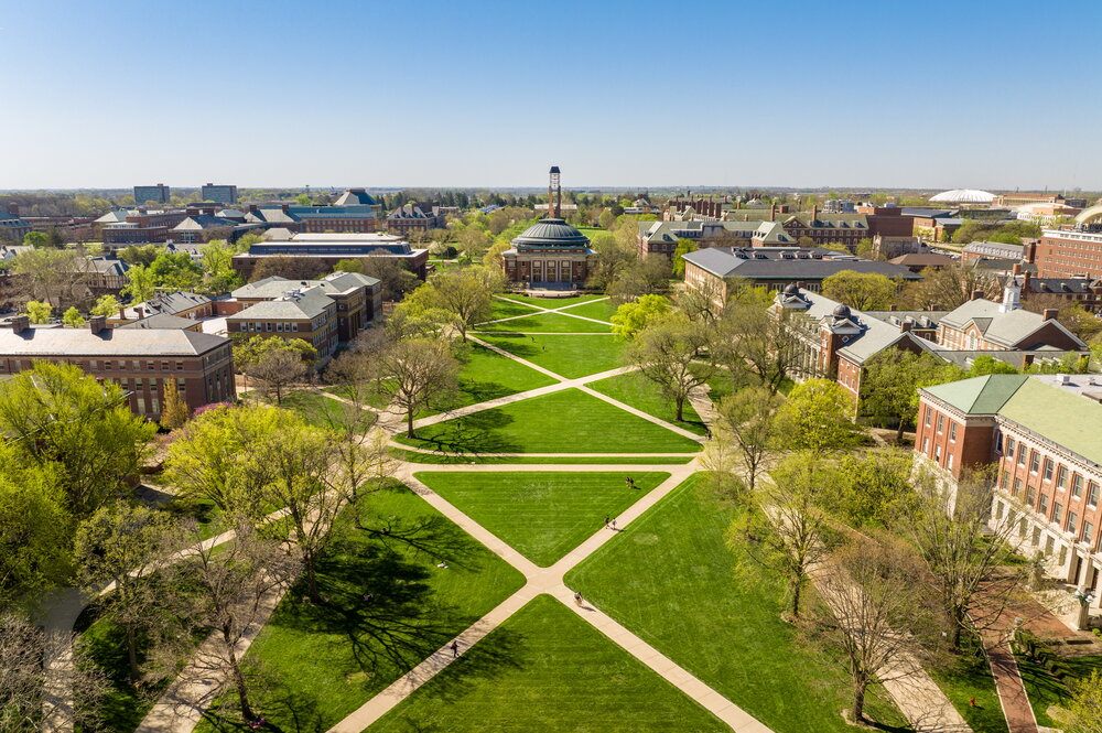 aerial view Main quad