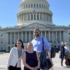 Jessica Vargas, Priyanka Zylstra, and Jon Hale in front of capital.