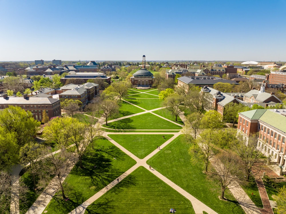 aerial view Main quad